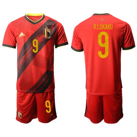 Belgien Fotbollströjor R.LUKAKU 9 Barn Hemma tröja EM 2020 Kortärmad